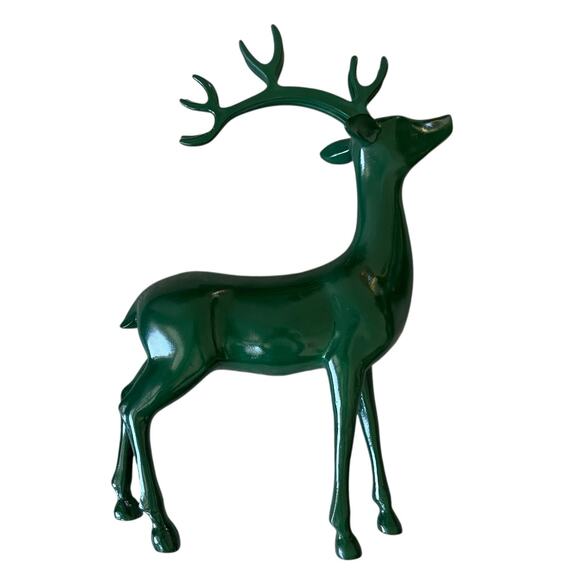 Emerald Green Standing Reindeer 13" Resin Christmas Holiday Decor New - Picture 14 of 14